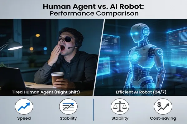 2026 AI私信客服 vs 人工客服：夜间承接、响应时效、稳定性、转化成本测算